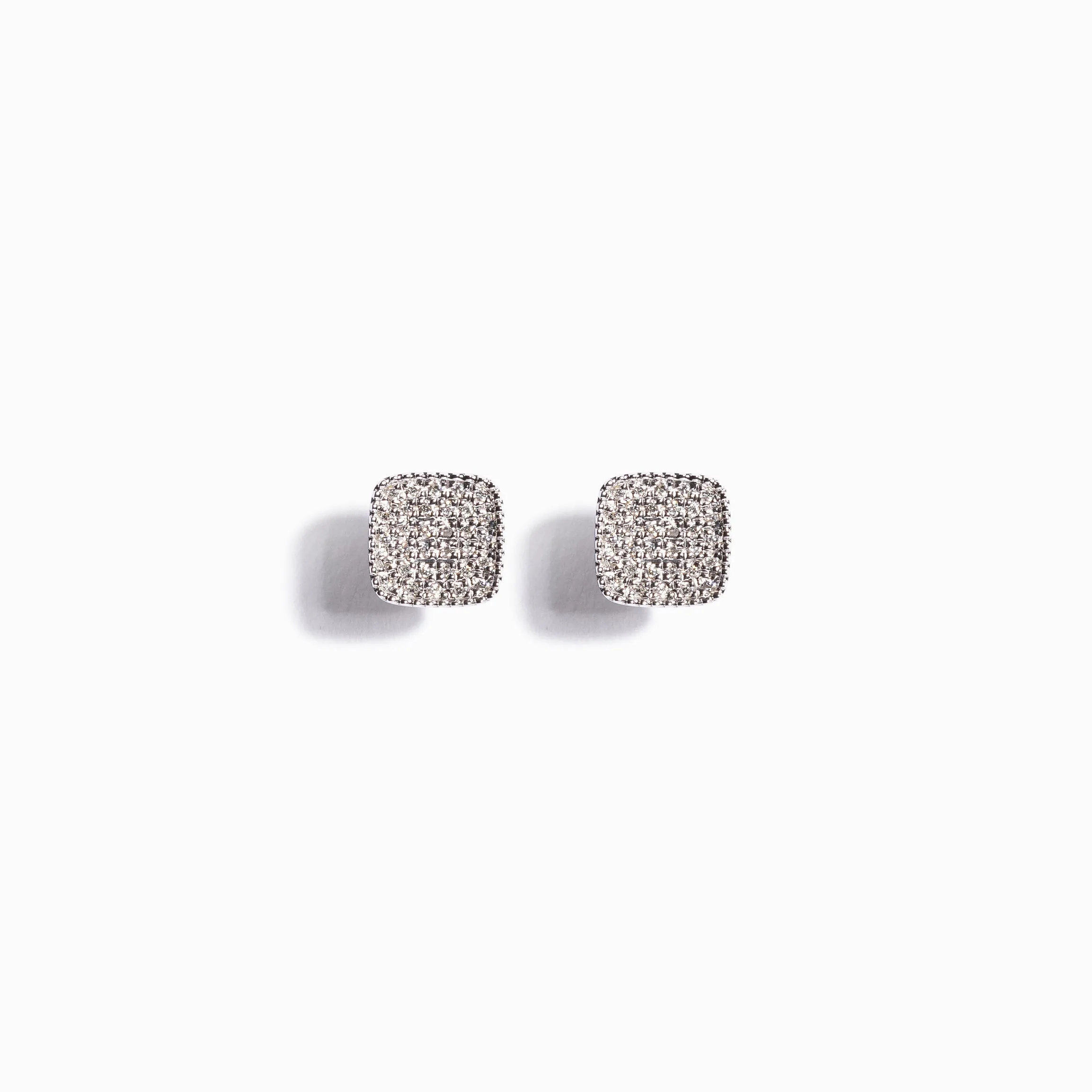 Pavé Diamond Square Studs / 9K and 18K Solid Gold sold by Nyrelle Jewelry product image thumbnail 3