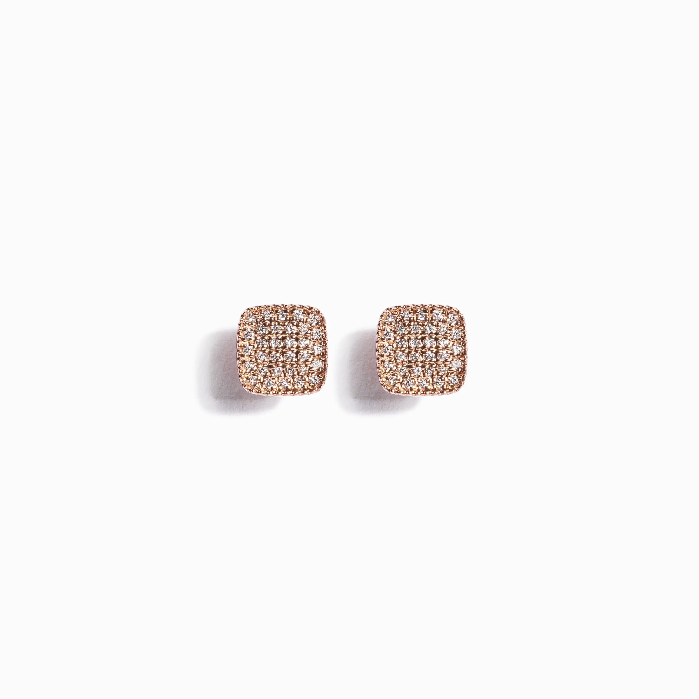 Pavé Diamond Square Studs / 9K and 18K Solid Gold sold by Nyrelle Jewelry product image thumbnail 2
