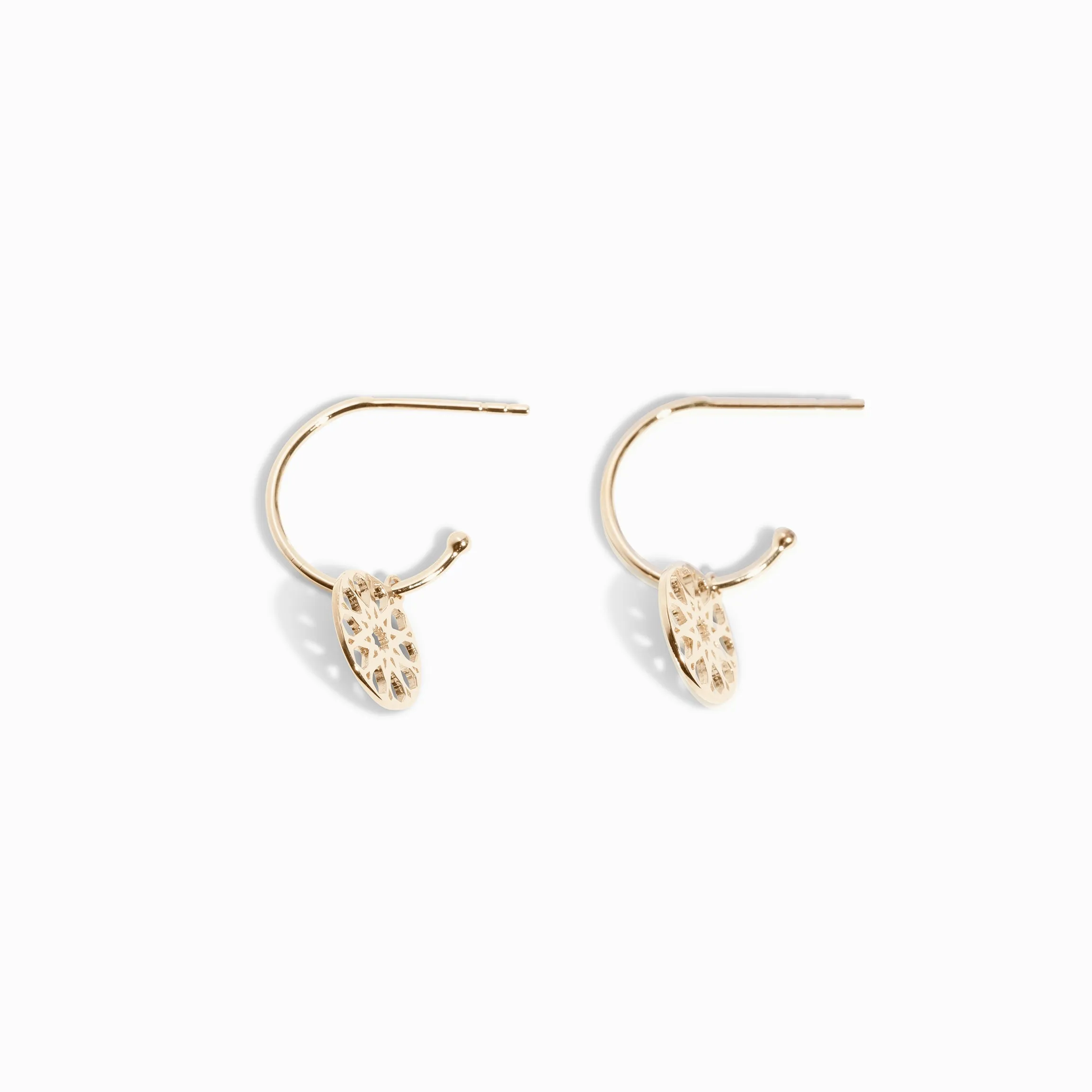 Nova Charm Hoop Earrings / 9K and 18K Solid Gold sold by Nyrelle Jewelry product image thumbnail 4