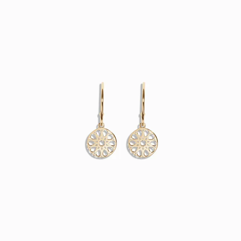 Nova Charm Hoop Earrings / 9K and 18K Solid Gold sold by Nyrelle Jewelry