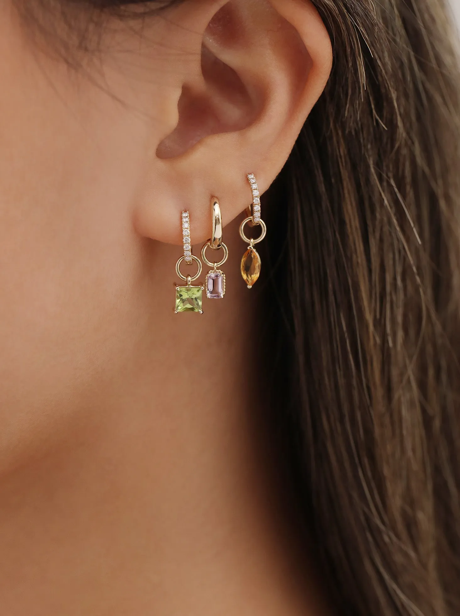 Princess-Cut Hoop Charm sold by Nyrelle Jewelry product image thumbnail 4