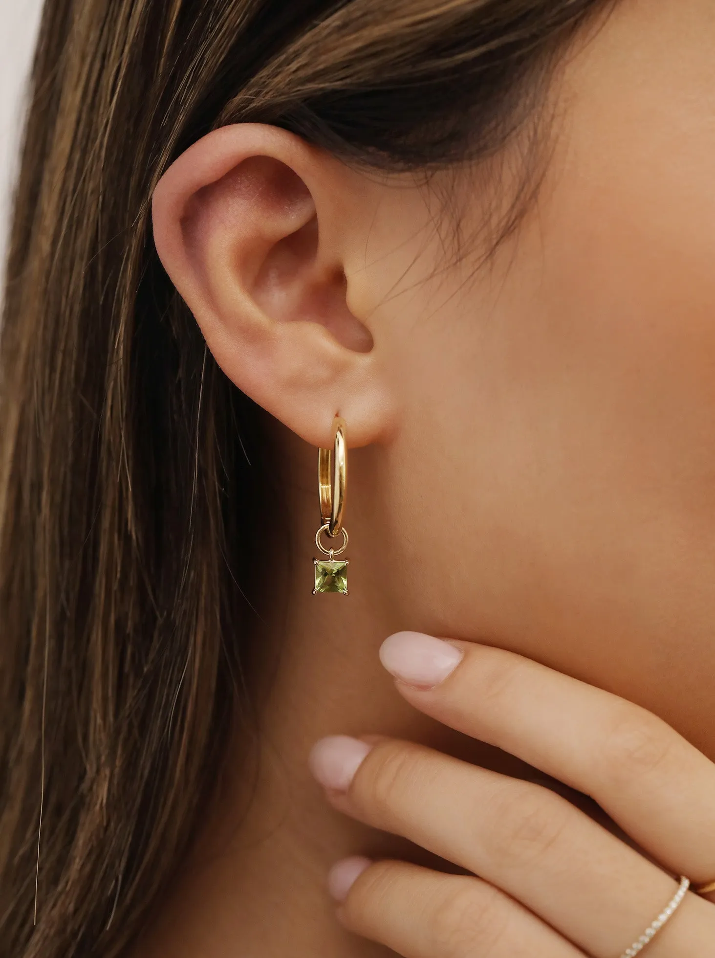 Princess-Cut Hoop Charm sold by Nyrelle Jewelry product image thumbnail 3