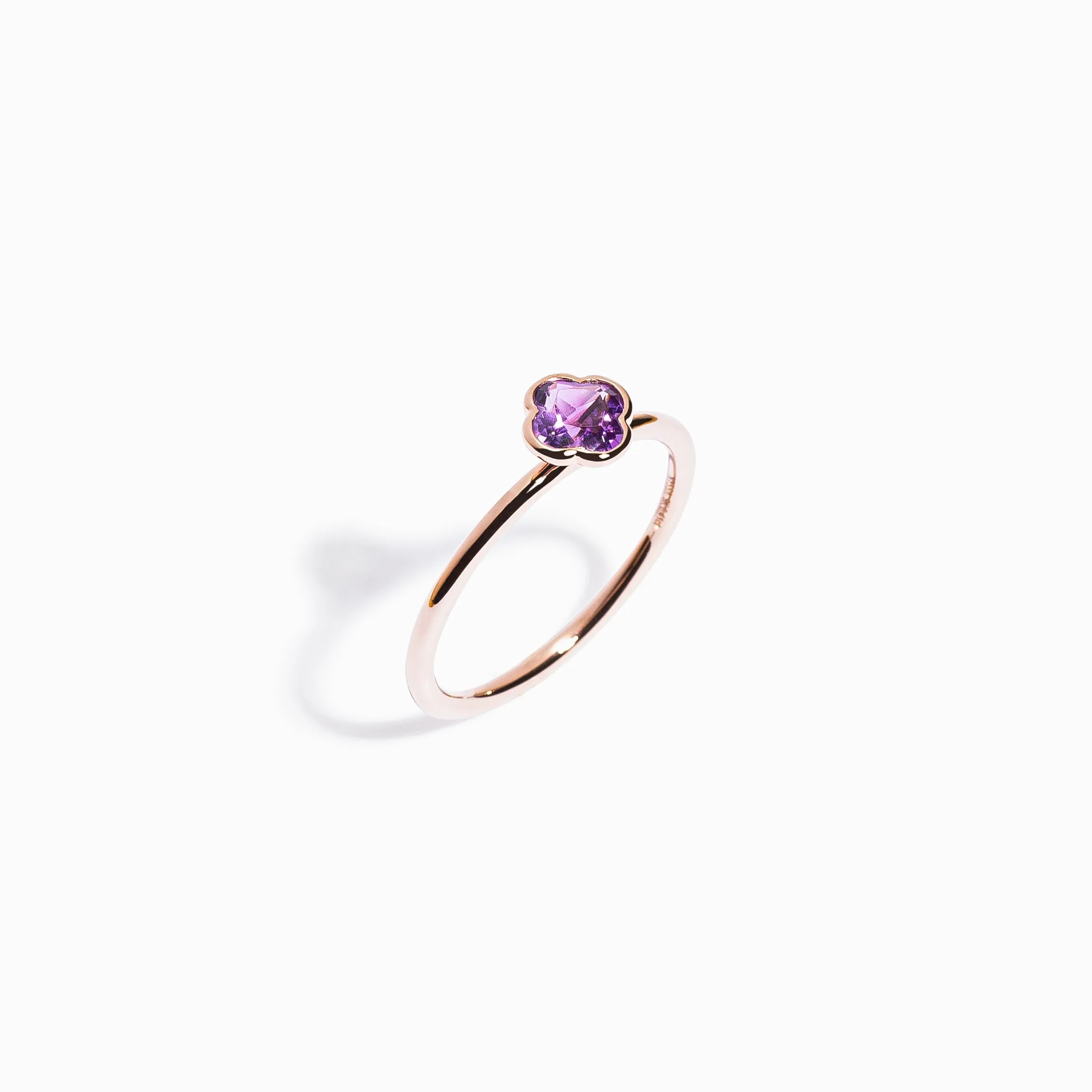 Clover Cut Amethyst Ring / 9K and 18K Solid Gold sold by Nyrelle Jewelry product image thumbnail 2