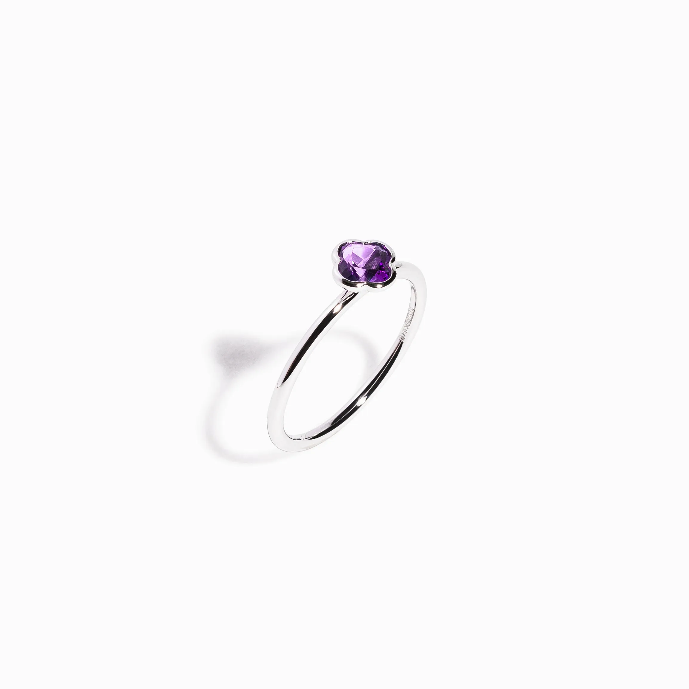 Clover Cut Amethyst Ring / 9K and 18K Solid Gold sold by Nyrelle Jewelry product image thumbnail 3