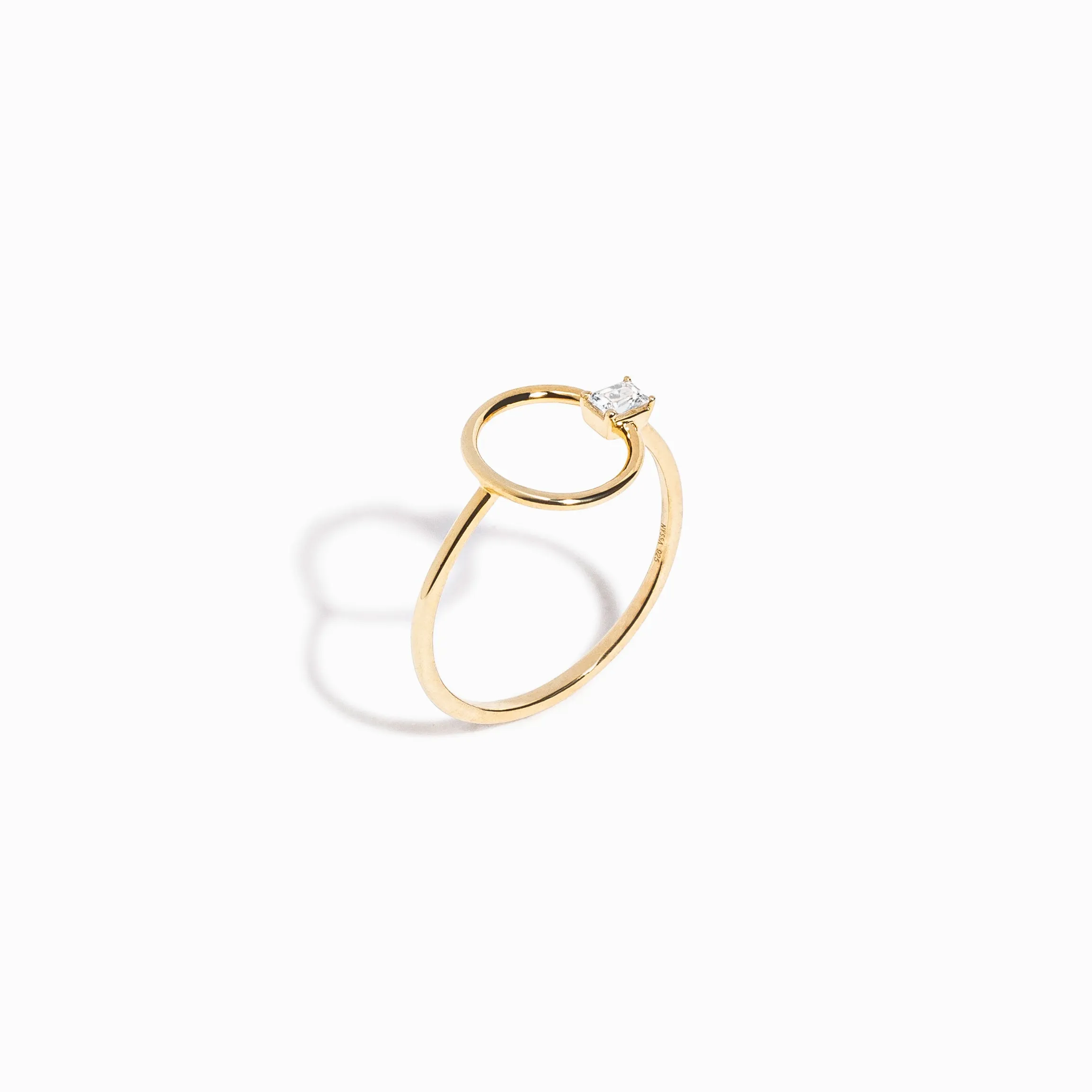 Emerald Cut White Sapphire Ring / Vermeil sold by Nyrelle Jewelry