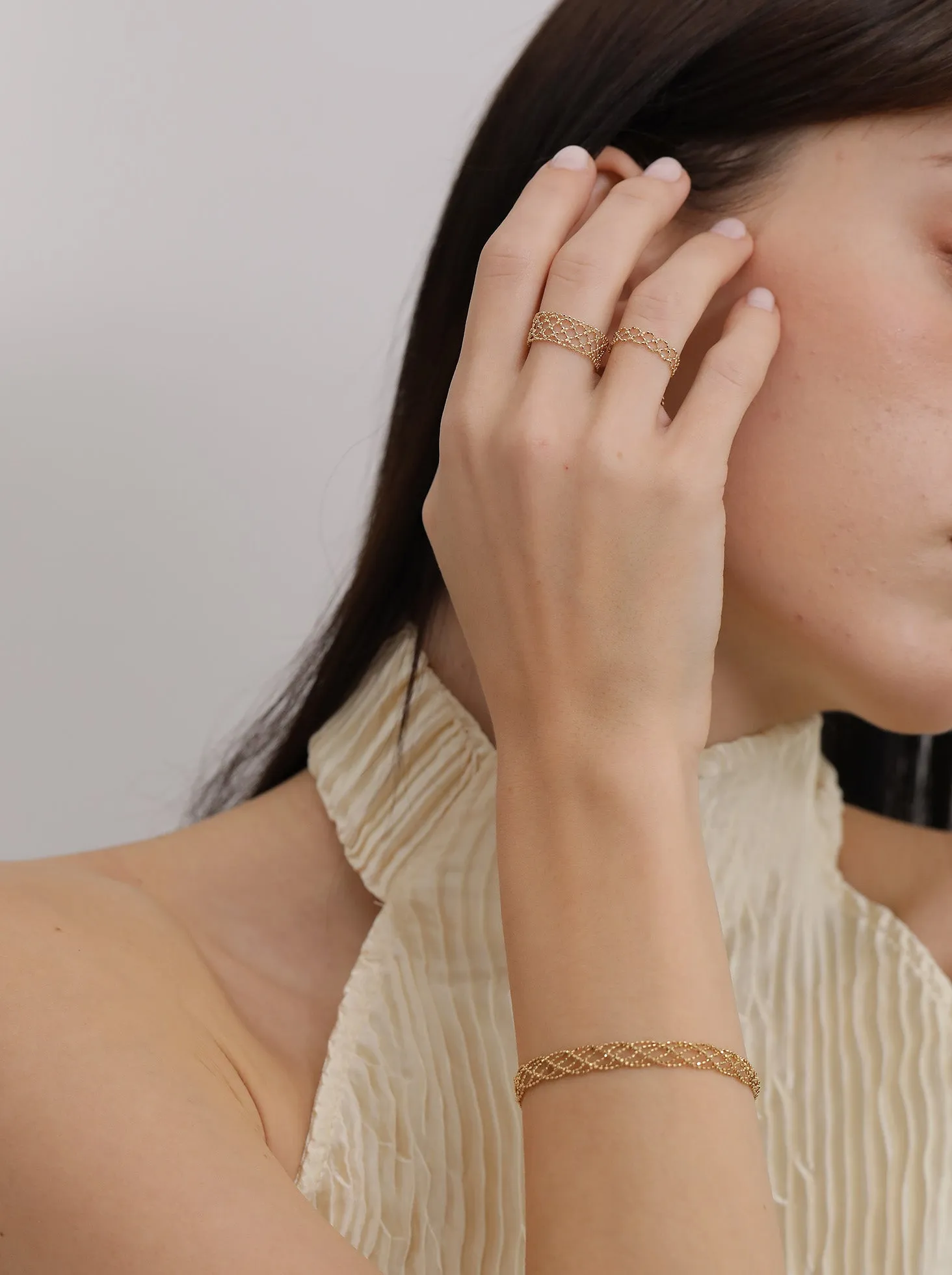 Lace Thin Ring / 18K Solid Gold sold by Nyrelle Jewelry product image thumbnail 5