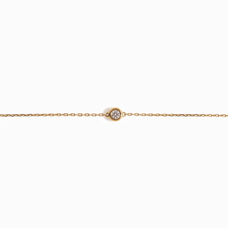 Bezel-Set Diamond Bracelet / 9K and 18K Solid Gold sold by Nyrelle Jewelry
