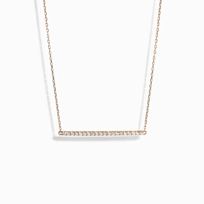 Diamond Bar Necklace / 9K and 18K Solid Gold sold by Nyrelle Jewelry