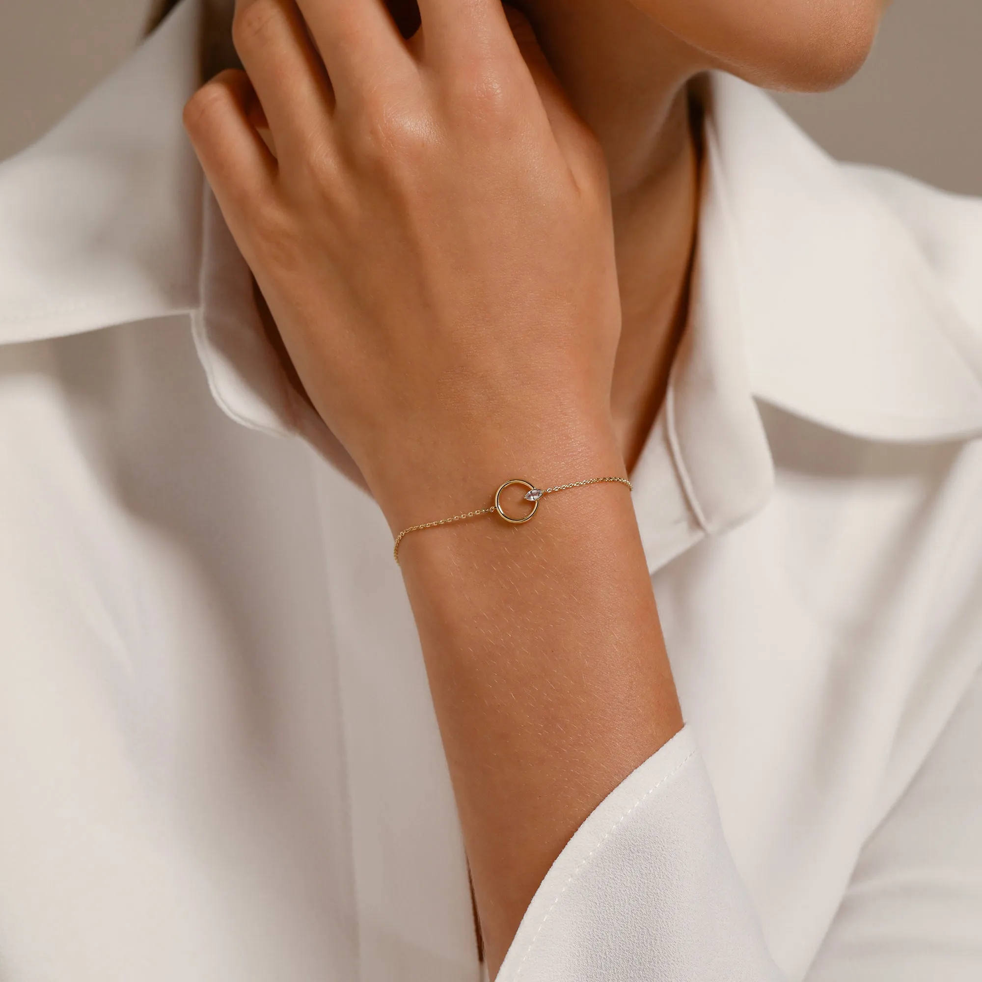 Marquise Cut White Sapphire Bracelet / Vermeil sold by Nyrelle Jewelry product image thumbnail 4