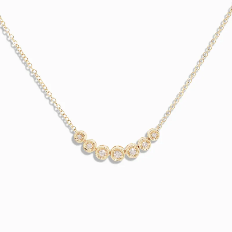 Graduated Diamond Tennis Necklace / 9K and 18K Solid Gold sold by Nyrelle Jewelry