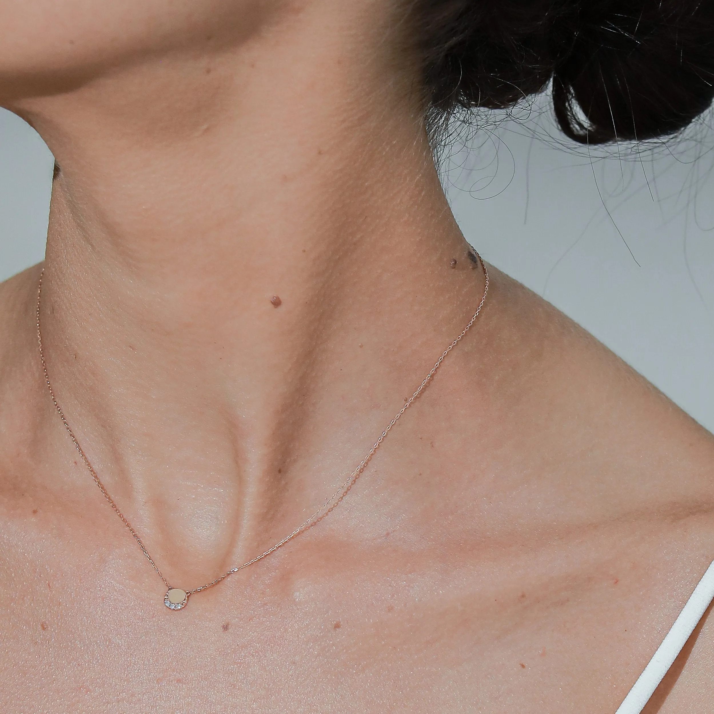 Diamond Eclipse Necklace / 9K and 18K Solid Gold sold by Nyrelle Jewelry product image thumbnail 5