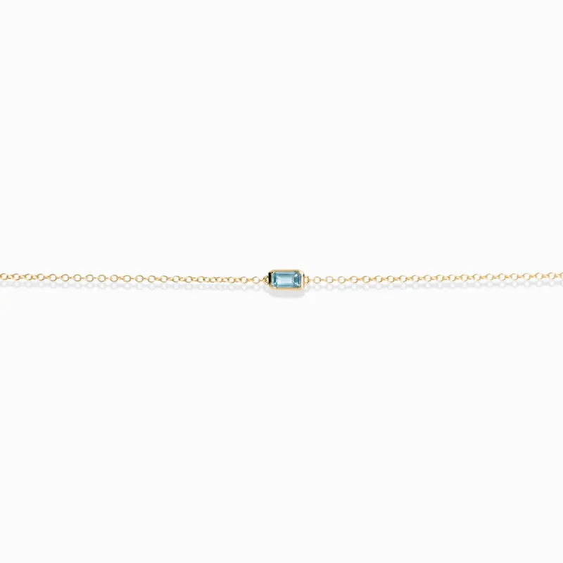 Blue Topaz Chain Bracelet /9K and 18K Solid Gold sold by Nyrelle Jewelry