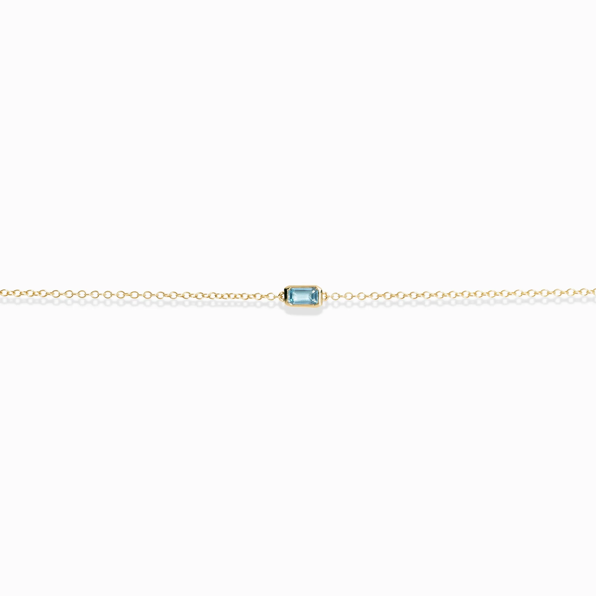 Blue Topaz Chain Bracelet /9K and 18K Solid Gold sold by Nyrelle Jewelry