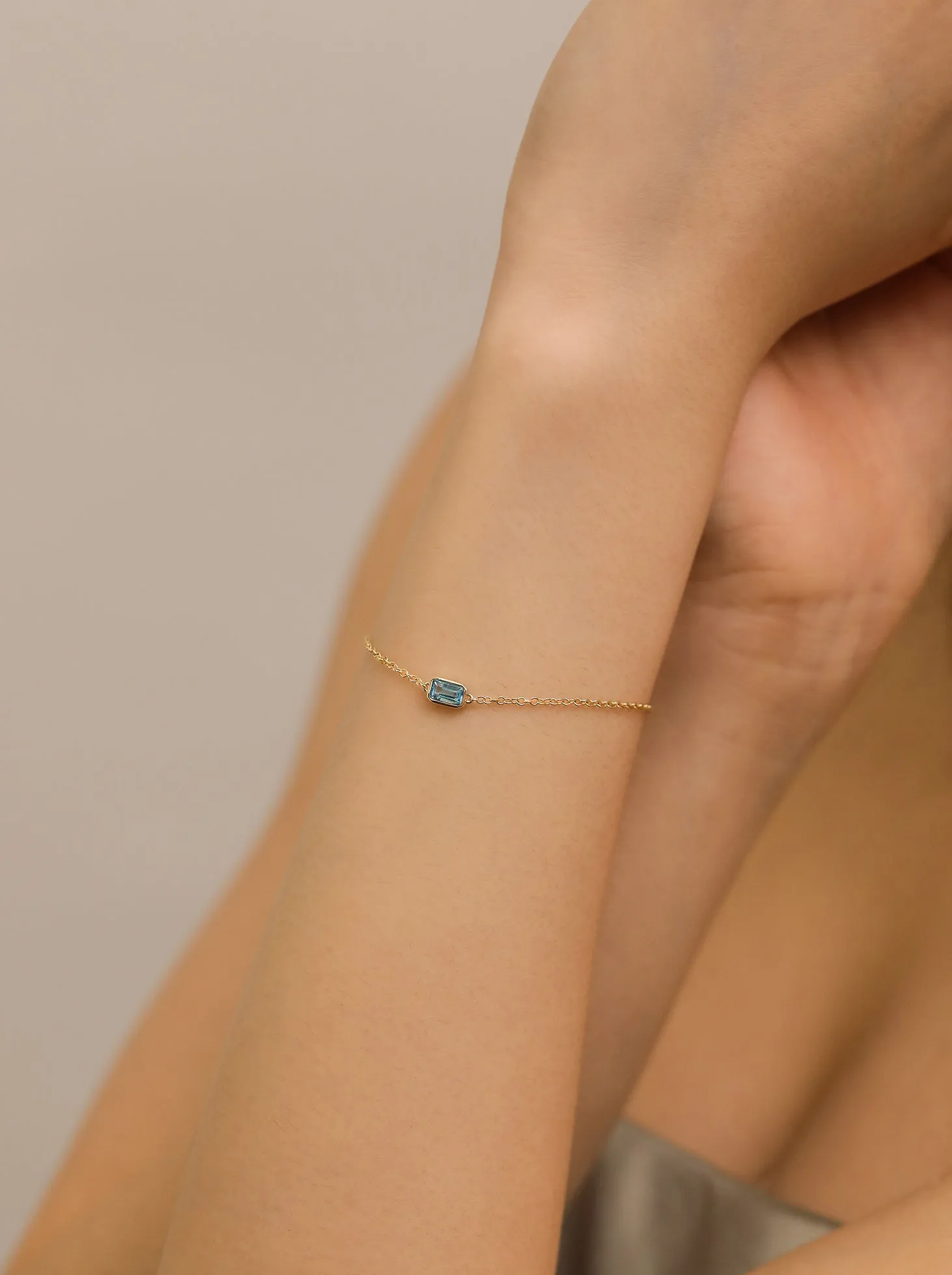 Blue Topaz Chain Bracelet /9K and 18K Solid Gold sold by Nyrelle Jewelry product image thumbnail 2