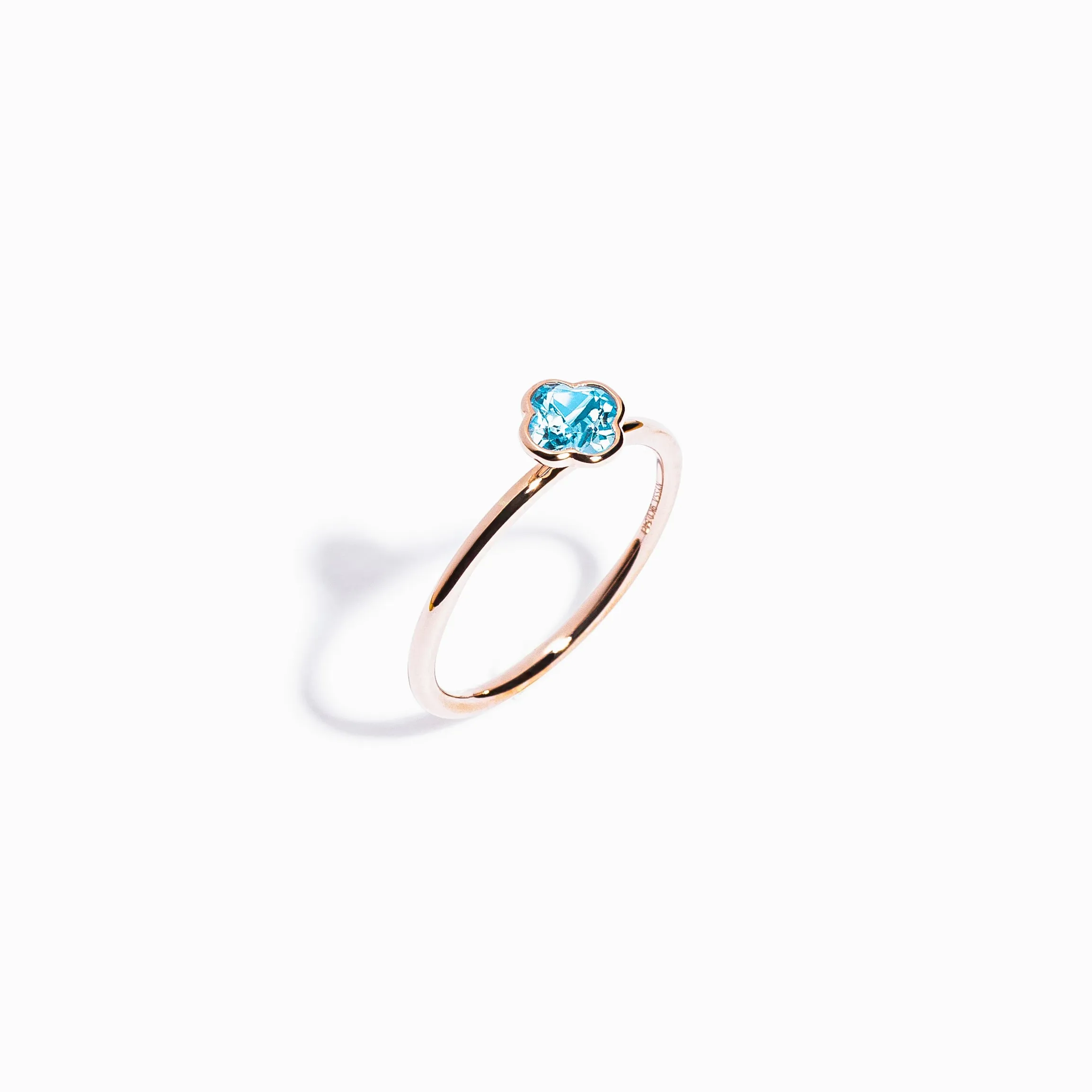 Clover Cut Swiss Blue Topaz Ring / 9K and 18K Solid Gold sold by Nyrelle Jewelry product image thumbnail 2