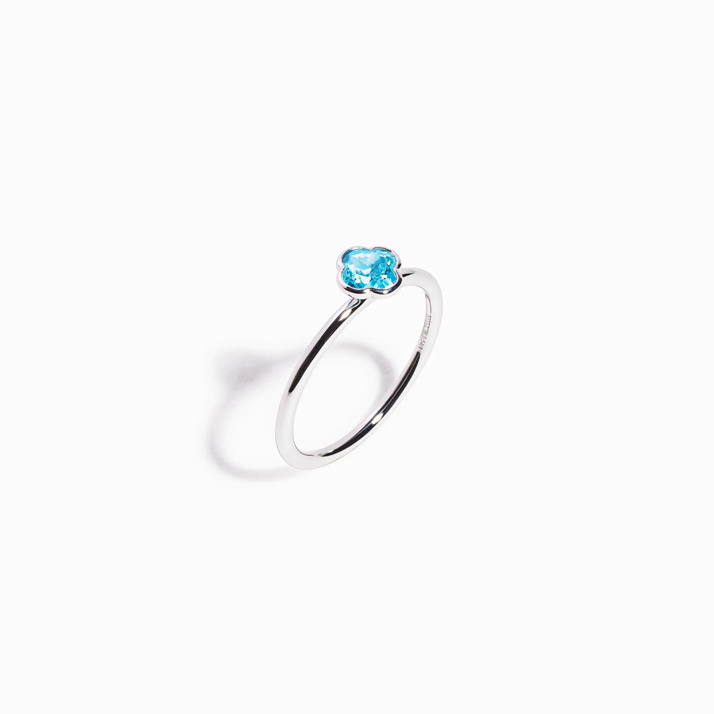 Clover Cut Swiss Blue Topaz Ring / 9K and 18K Solid Gold sold by Nyrelle Jewelry product image thumbnail 3