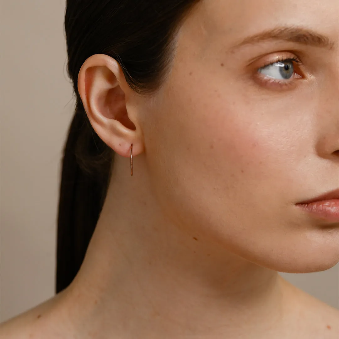 Thin Midi Hoop Earrings / 9K and 18K Solid Gold sold by Nyrelle Jewelry product image thumbnail 5