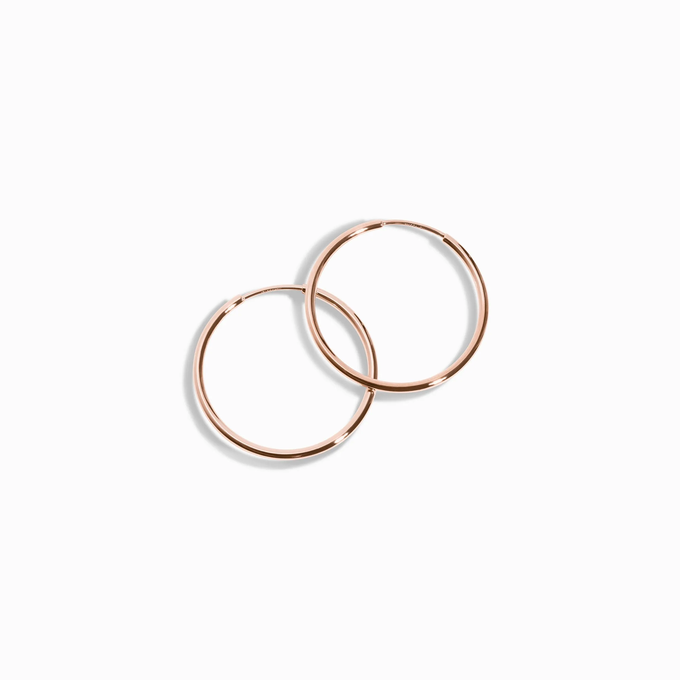 Thin Midi Hoop Earrings / 9K and 18K Solid Gold sold by Nyrelle Jewelry product image thumbnail 2