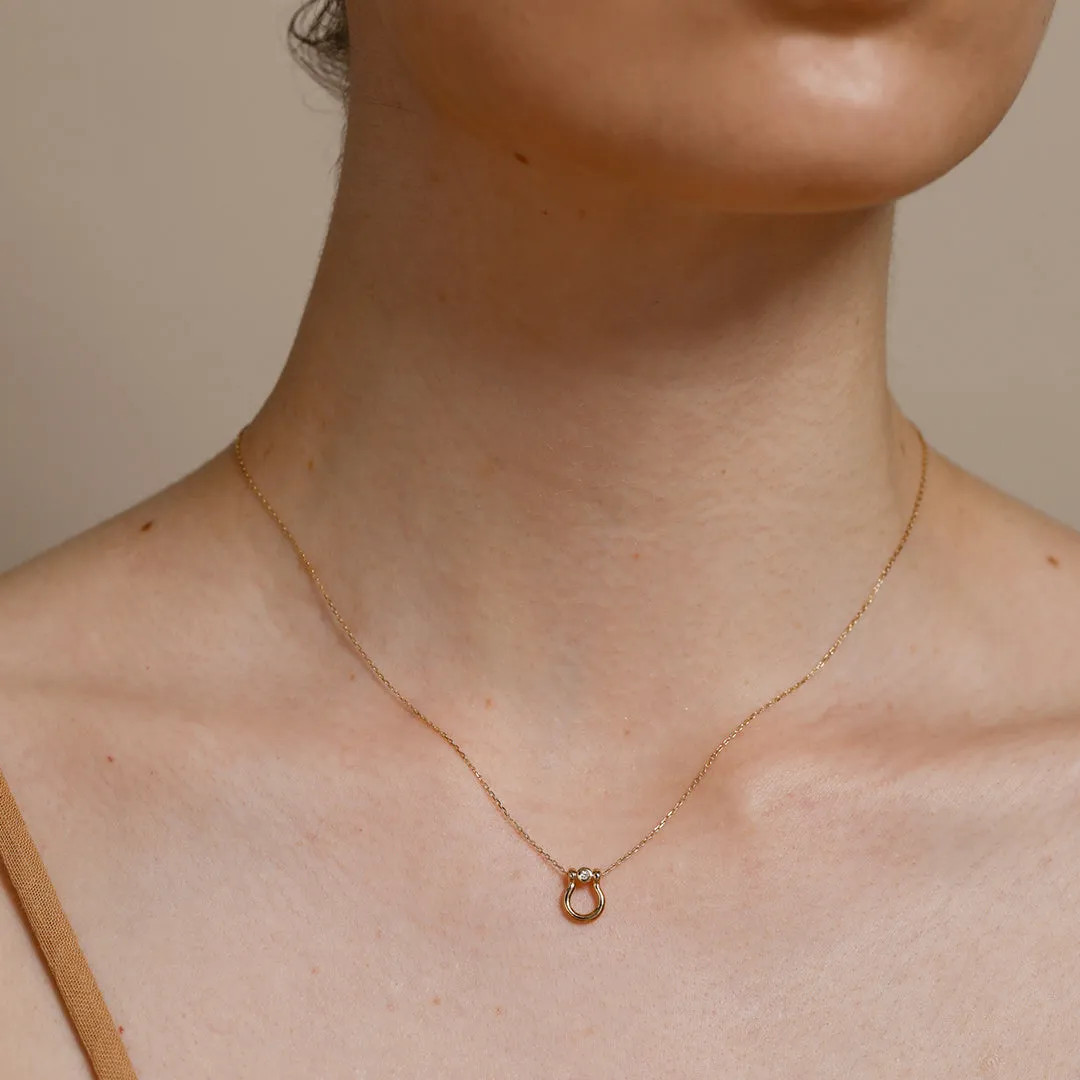 Lyre Diamond Necklace / 9K and 18K Solid Gold sold by Nyrelle Jewelry product image thumbnail 4
