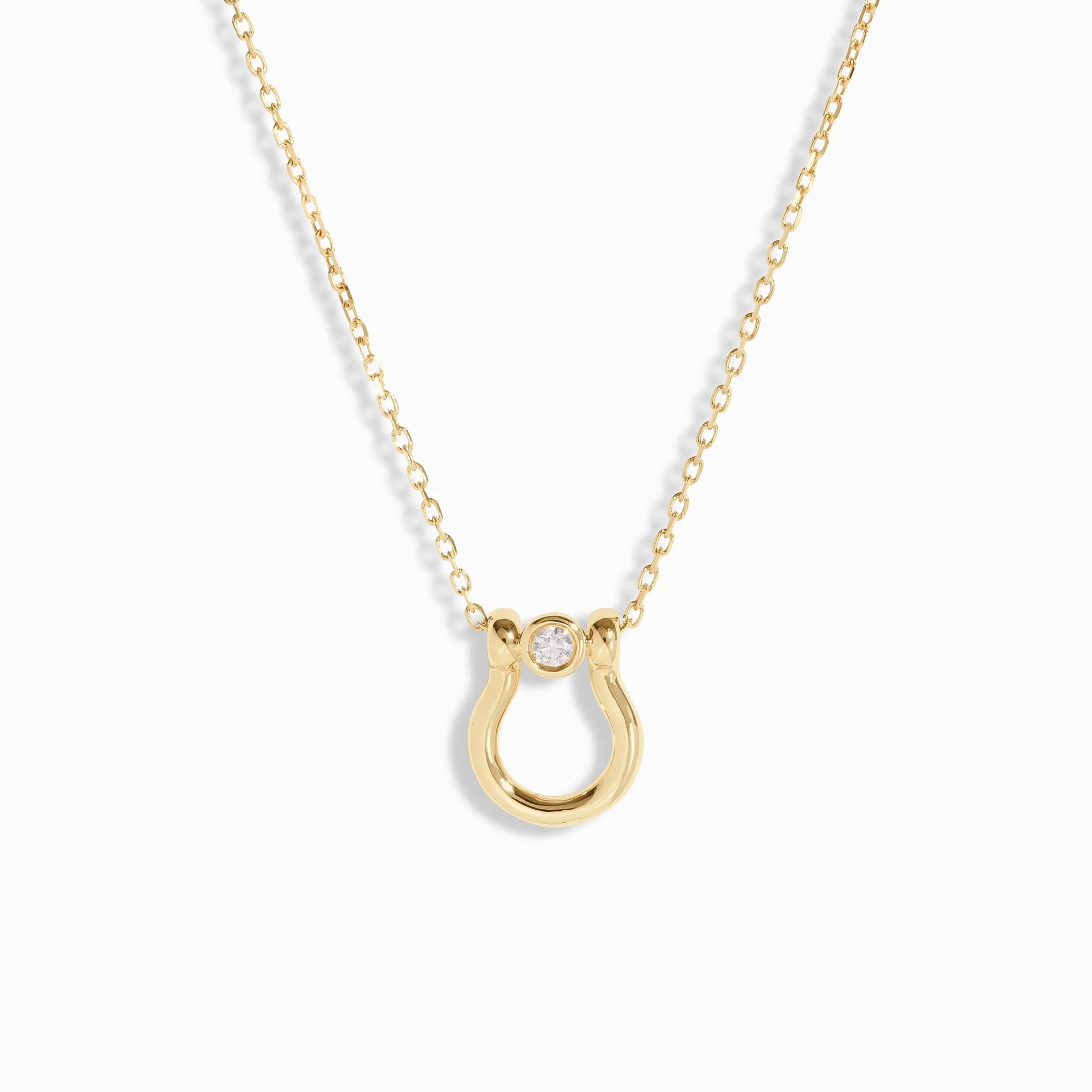 Lyre Diamond Necklace / 9K and 18K Solid Gold sold by Nyrelle Jewelry