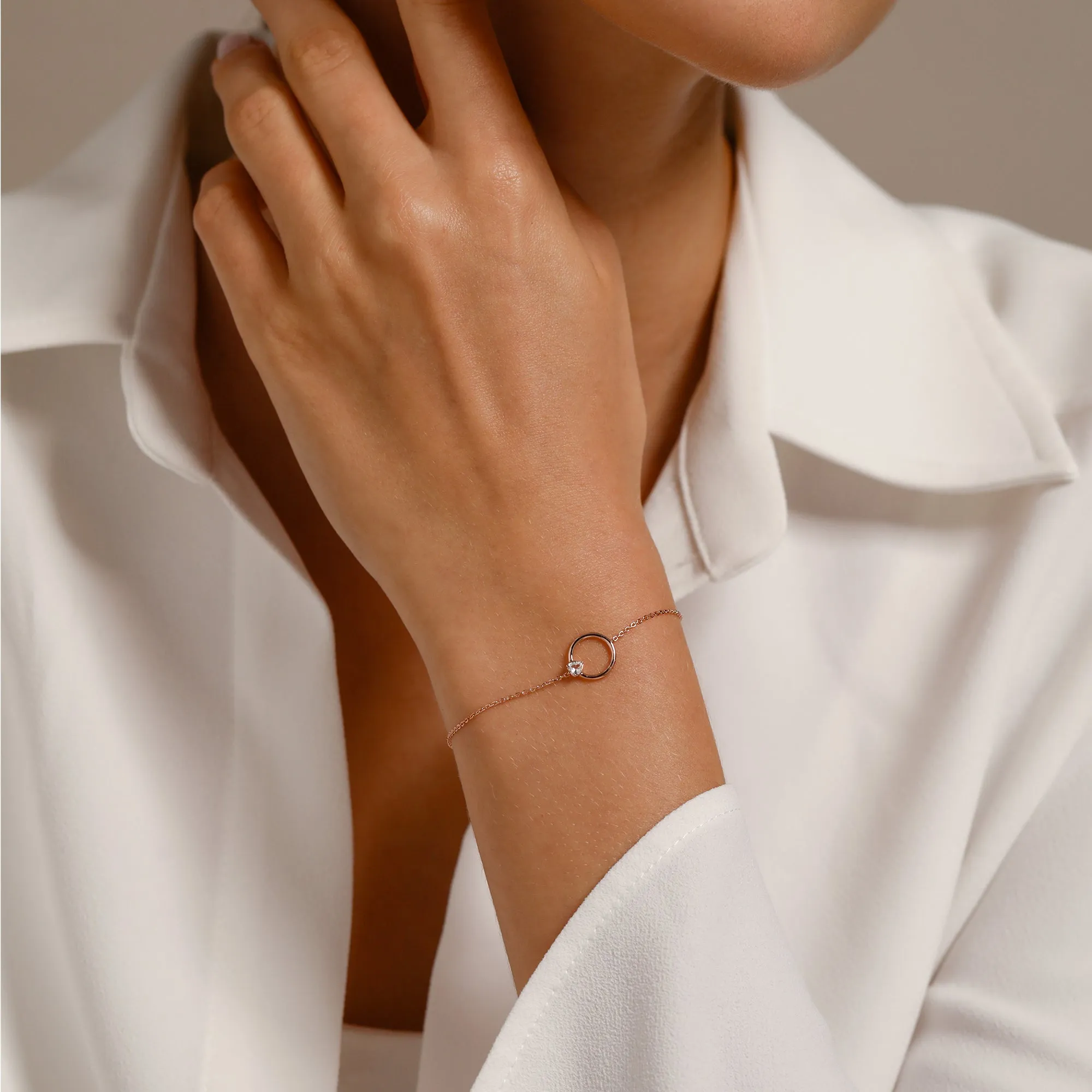 Heart Cut White Sapphire Bracelet / Vermeil sold by Nyrelle Jewelry product image thumbnail 5