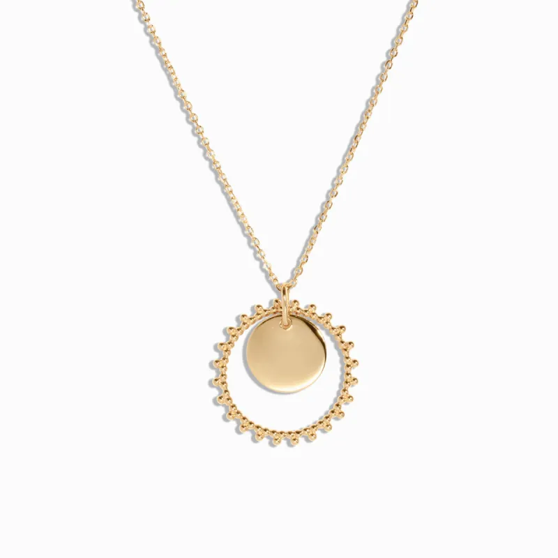 Solar Medallion Ring Necklace / Vermeil sold by Nyrelle Jewelry