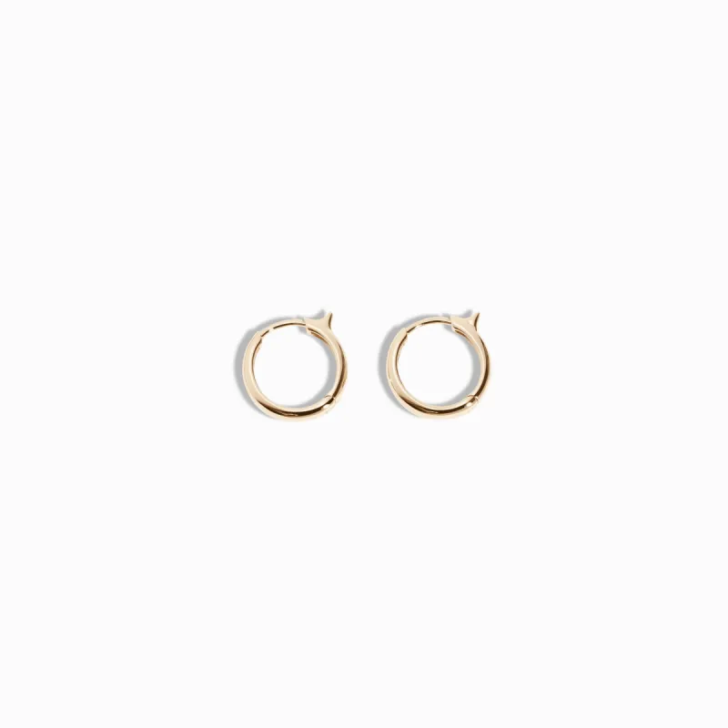 Mini Hoop Earrings / 9K and 18K Solid Gold sold by Nyrelle Jewelry
