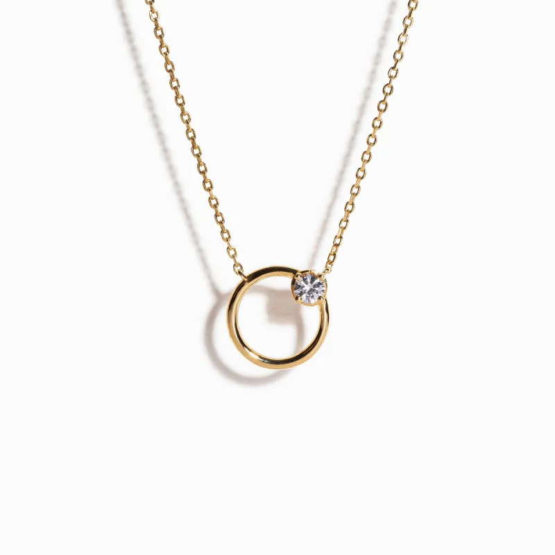 Brilliant Cut White Sapphire Necklace / Vermeil sold by Nyrelle Jewelry