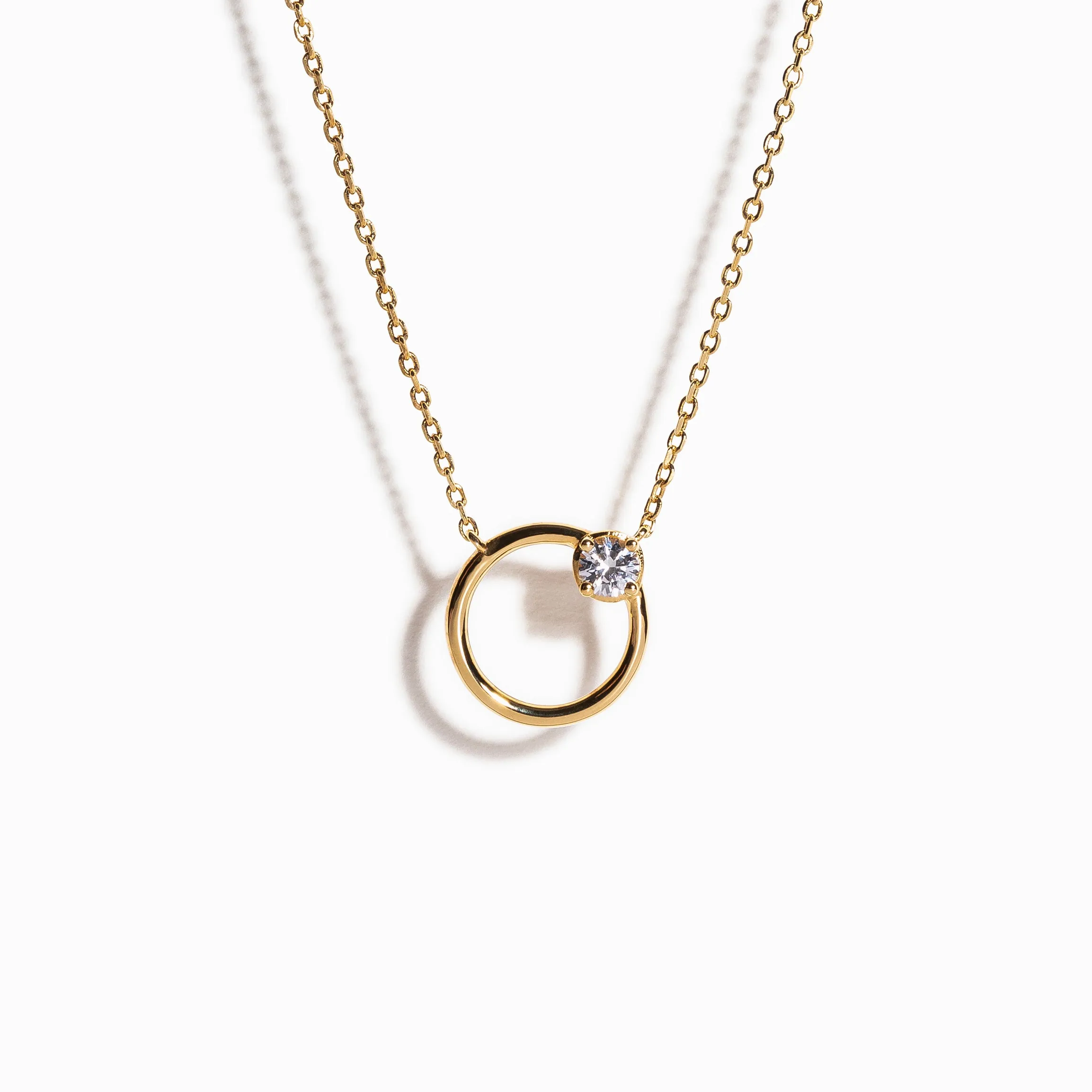 Brilliant Cut White Sapphire Necklace / Vermeil sold by Nyrelle Jewelry