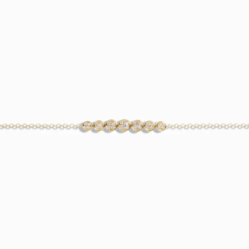 Graduated Diamond Tennis Bracelet / 9K and 18K Solid Gold sold by Nyrelle Jewelry