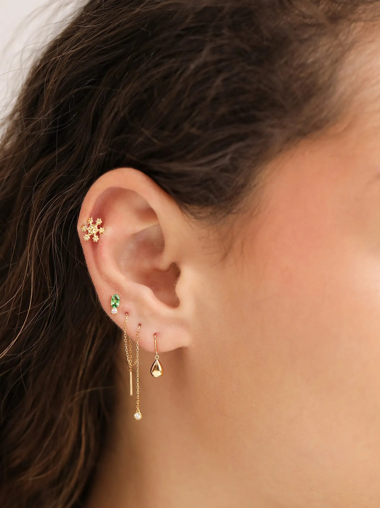 Teardrop Charm Earrings / 18K Solid Gold sold by Nyrelle Jewelry product image thumbnail 5