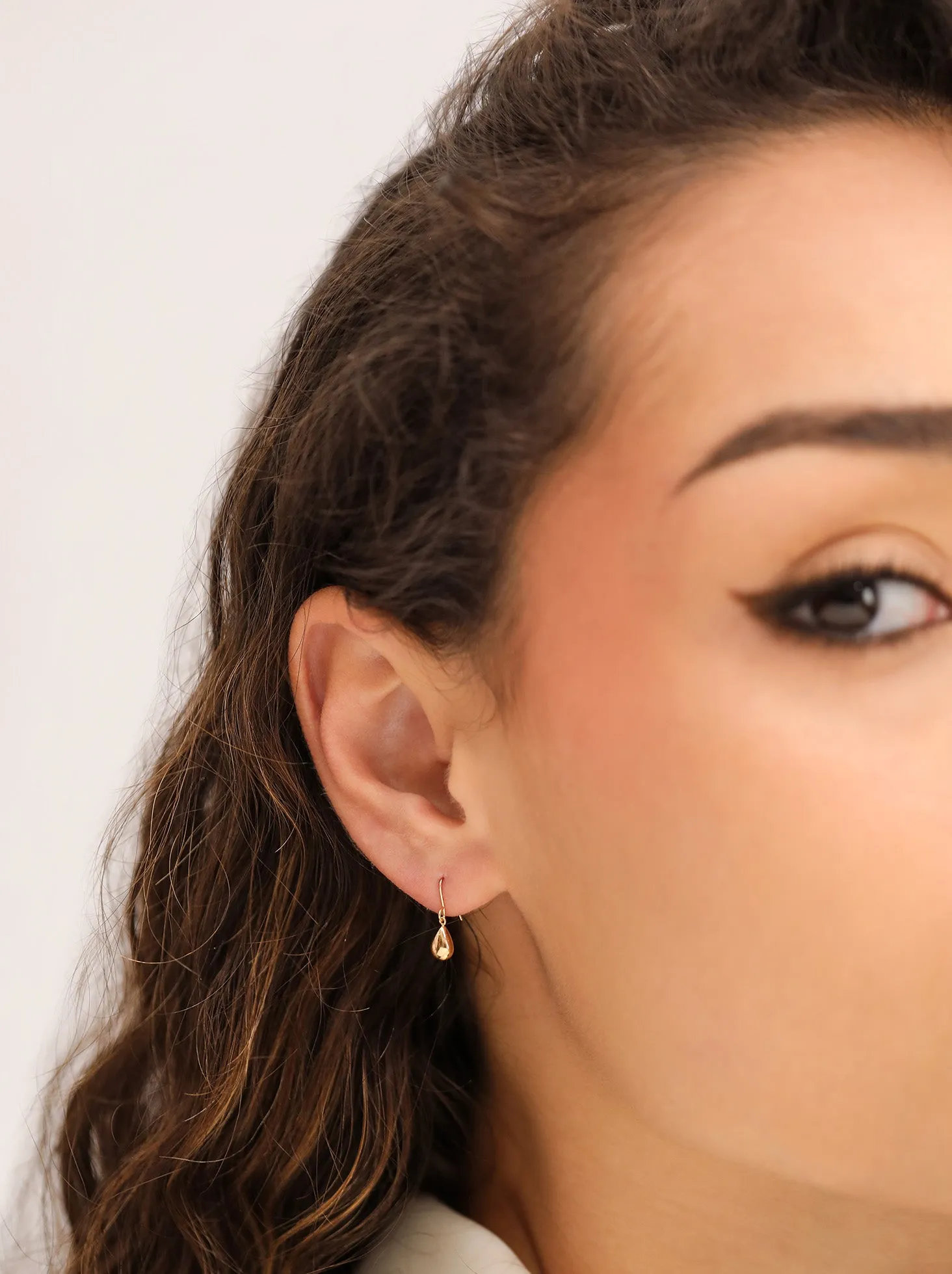 Teardrop Charm Earrings / 18K Solid Gold sold by Nyrelle Jewelry product image thumbnail 4