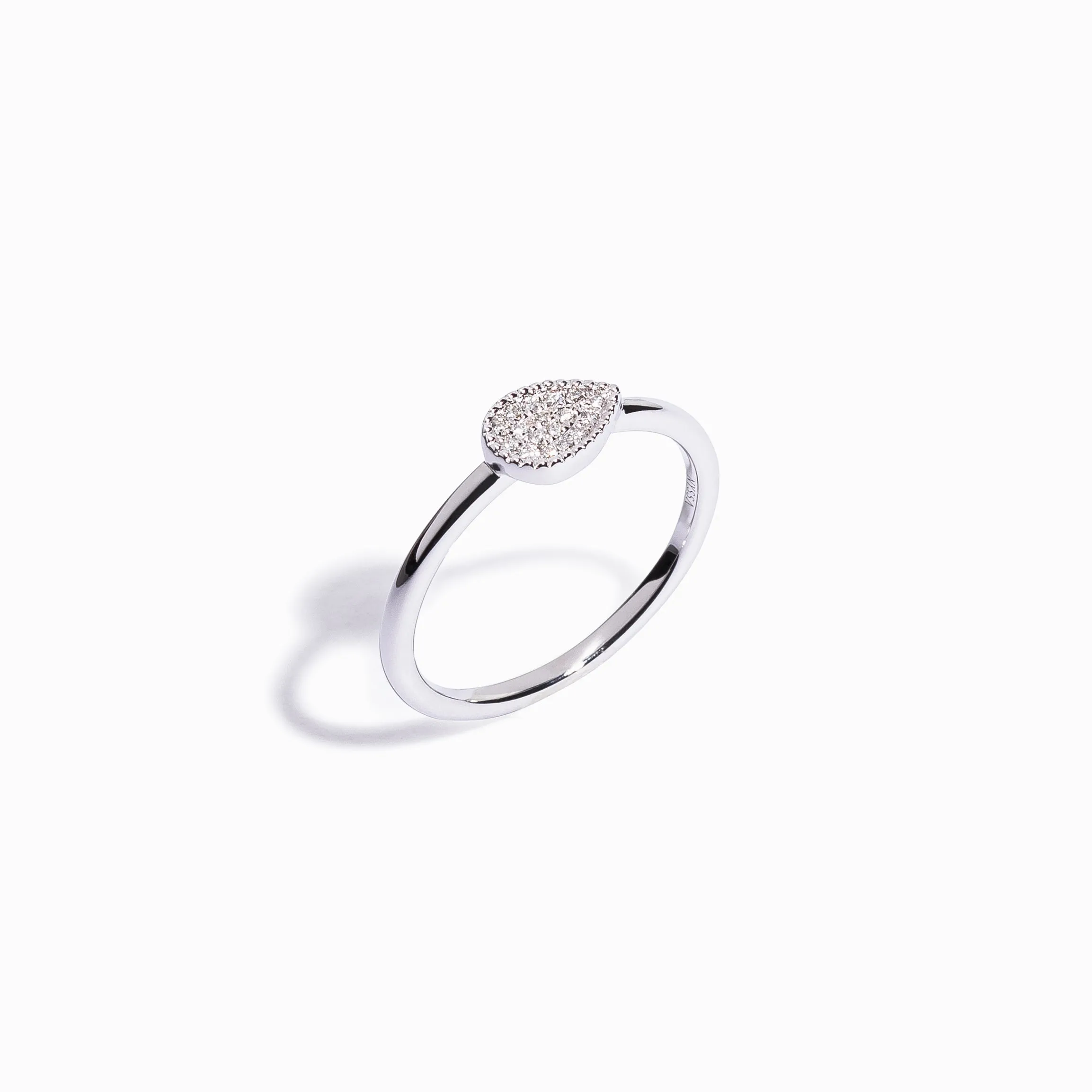 Pavé Diamond Pear Ring / 9K and 18K Solid Gold sold by Nyrelle Jewelry product image thumbnail 3