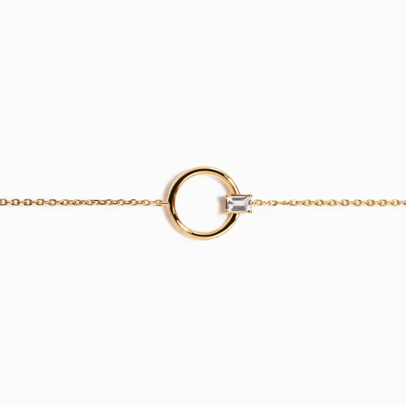 Emerald Cut White Sapphire Bracelet / Vermeil sold by Nyrelle Jewelry