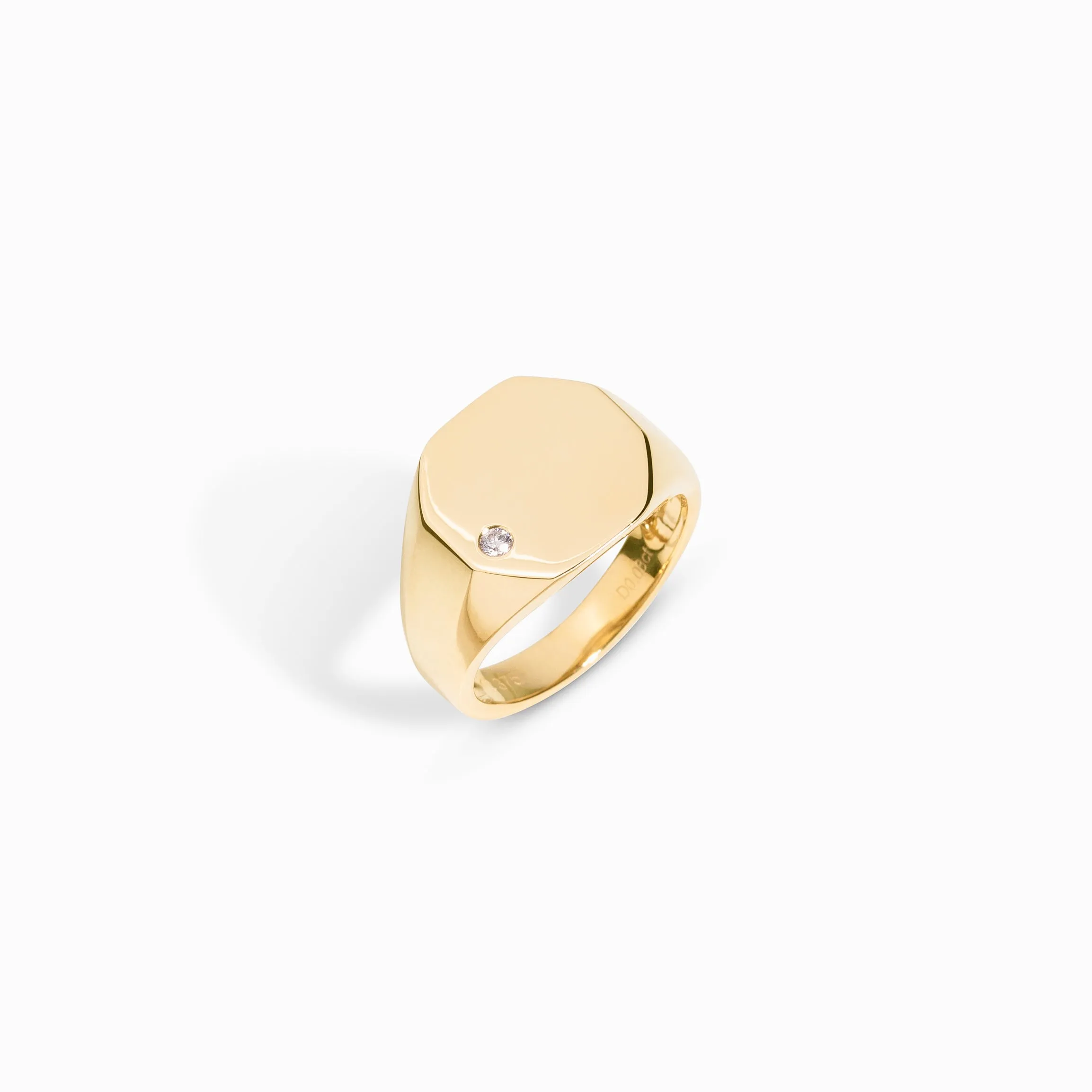 Octagon Signet Ring (Men's) / 9K and 18K Solid Gold sold by Nyrelle Jewelry