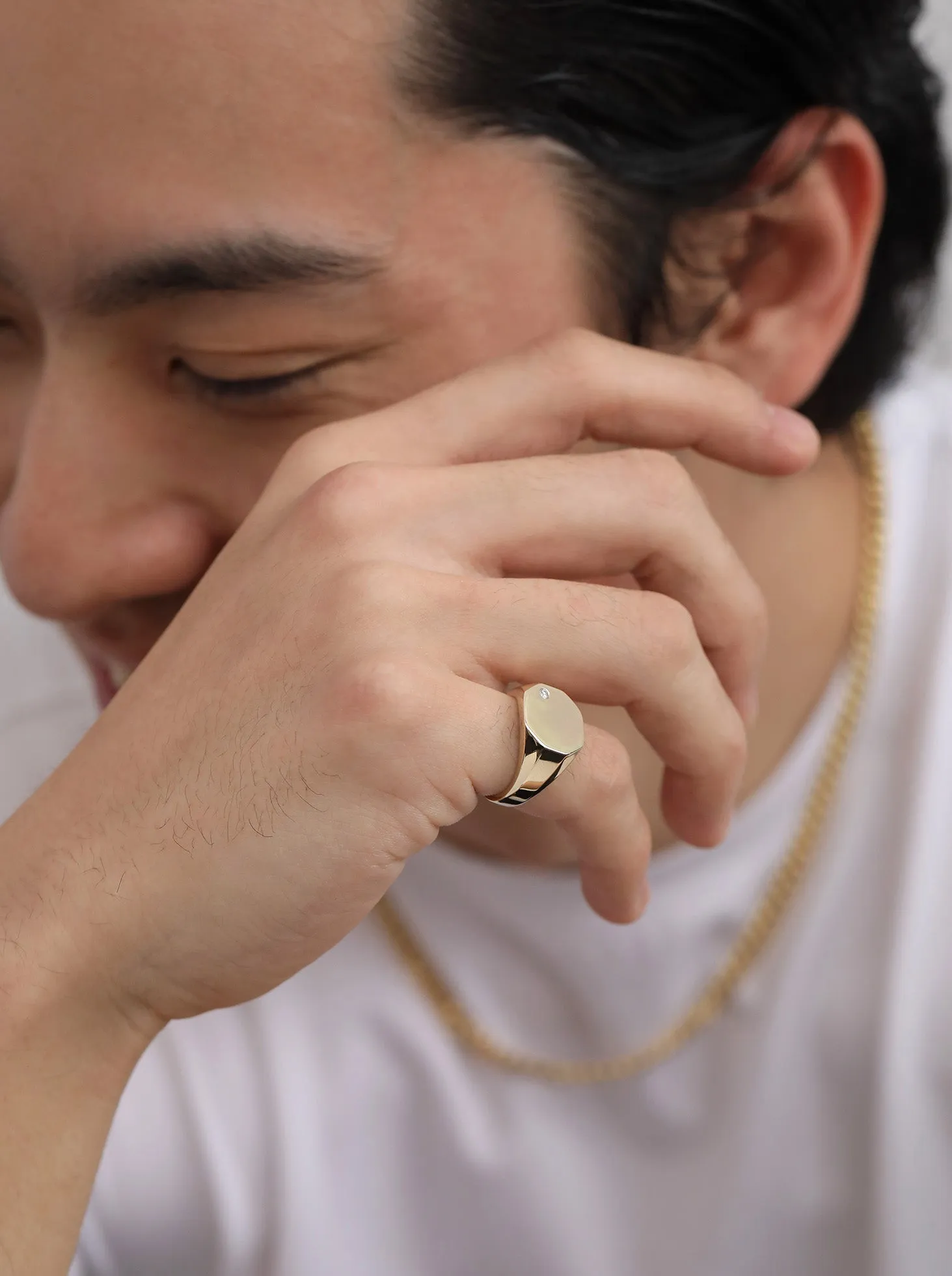 Octagon Signet Ring (Men's) / 9K and 18K Solid Gold sold by Nyrelle Jewelry product image thumbnail 4