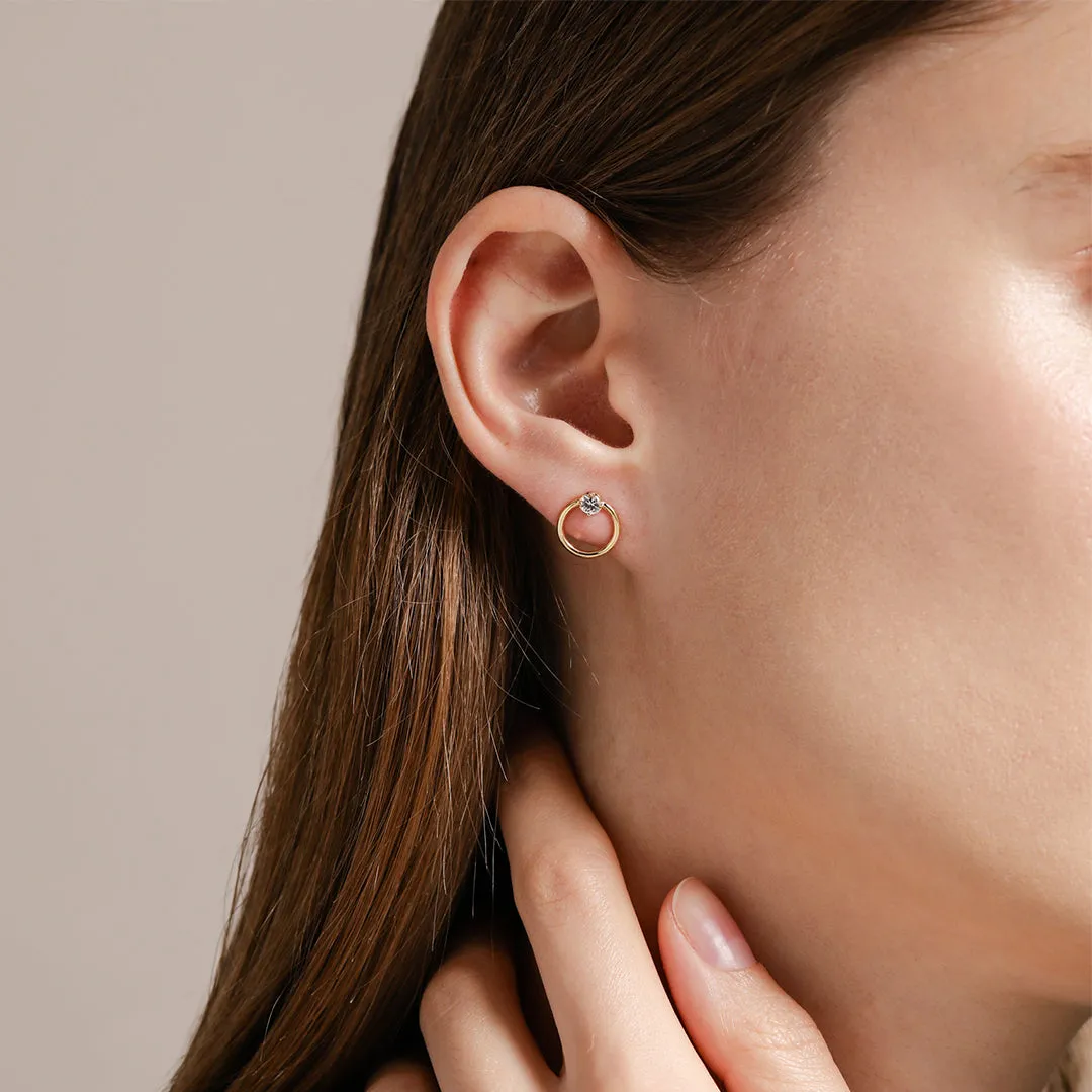 Brilliant Cut White Sapphire Earrings / Vermeil sold by Nyrelle Jewelry product image thumbnail 4