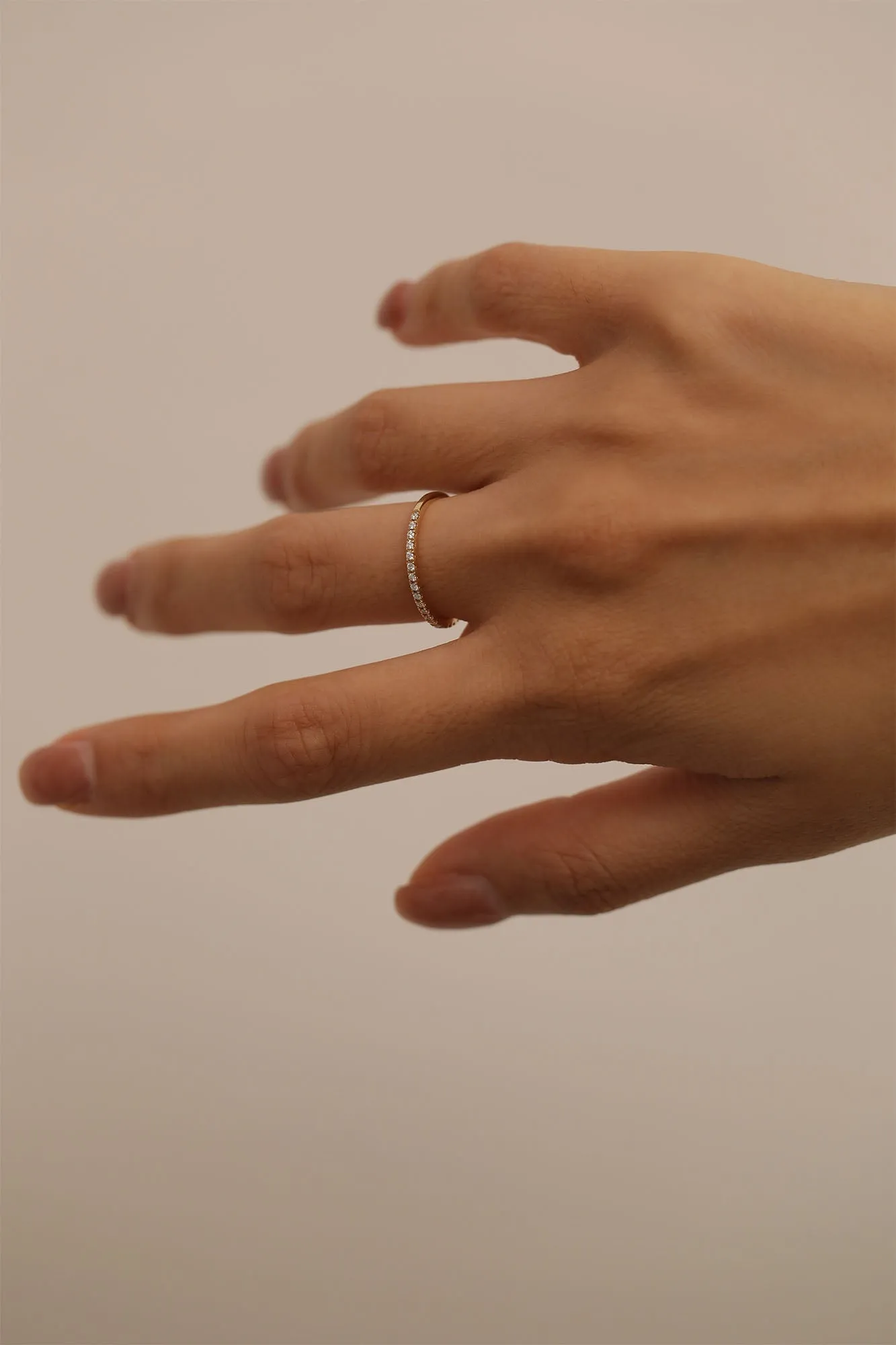 Thin Diamond Ring / 9K and 18K Solid Gold sold by Nyrelle Jewelry product image thumbnail 5