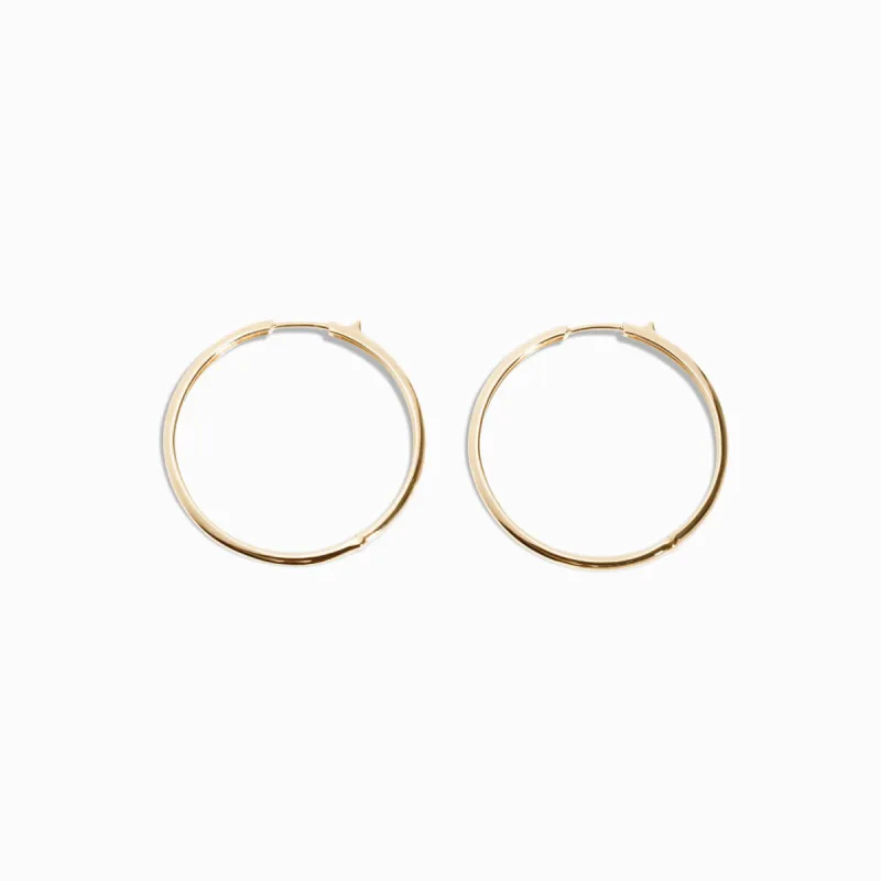 Large Hoop Earrings / 9K and 18K Solid Gold sold by Nyrelle Jewelry