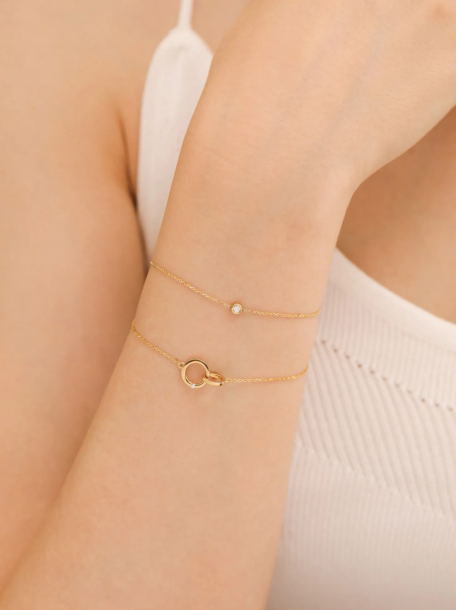 Diamond Bracelet Stack Set / 9K Yellow Solid Gold sold by Nyrelle Jewelry product image thumbnail 4