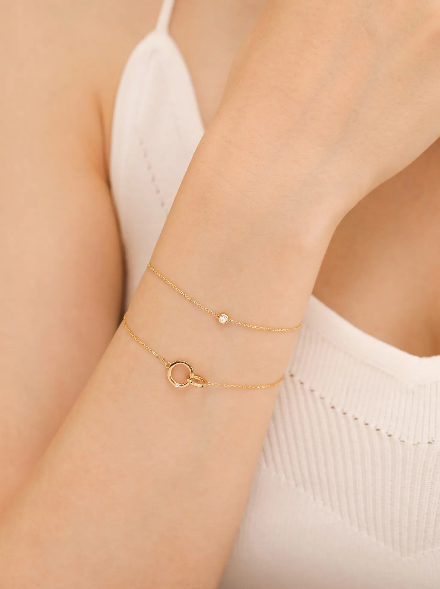 Diamond Bracelet Stack Set / 9K Yellow Solid Gold sold by Nyrelle Jewelry product image thumbnail 2