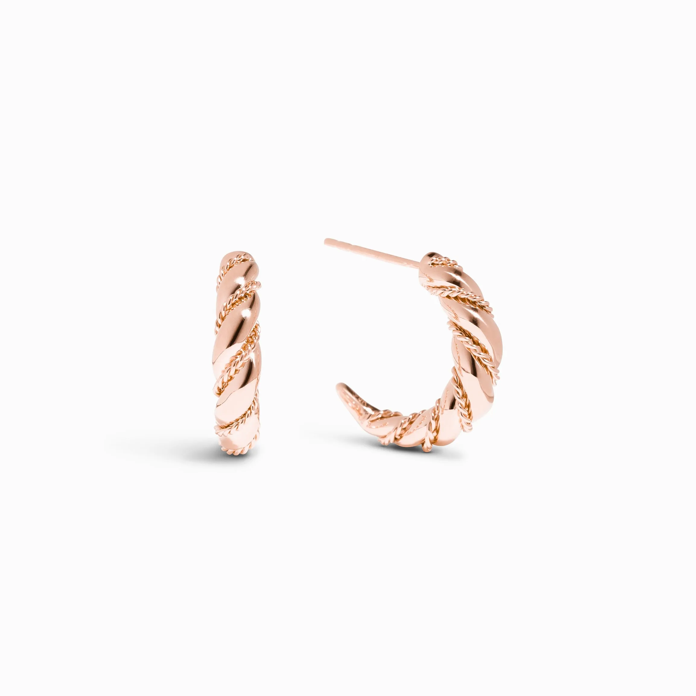 Pretzel Dome Hoops / 9K and 18K Solid Gold sold by Nyrelle Jewelry product image thumbnail 2