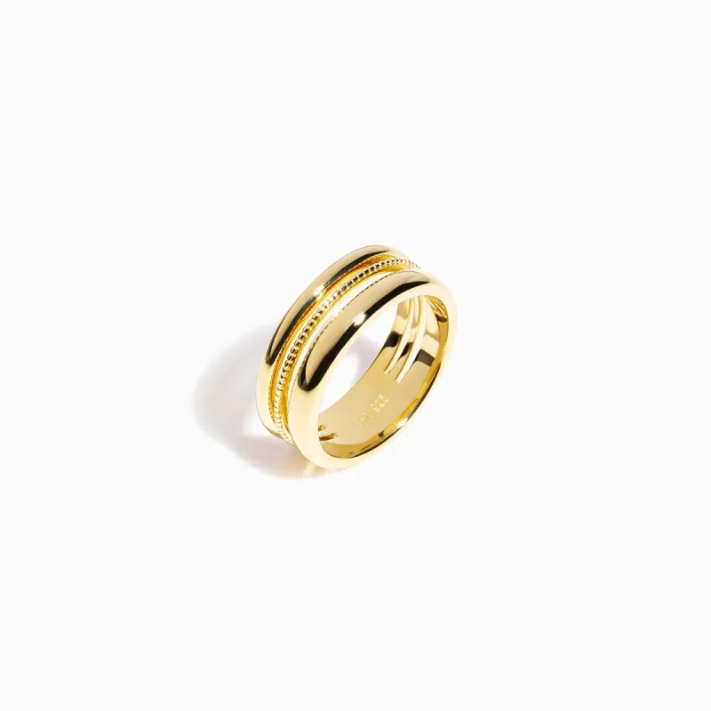 Mini Beaded Double Band / Vermeil sold by Nyrelle Jewelry