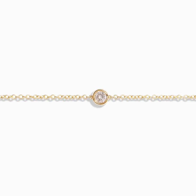 Premium Bezel Diamond Bracelet - XXL / 9K and 18K Solid Gold sold by Nyrelle Jewelry