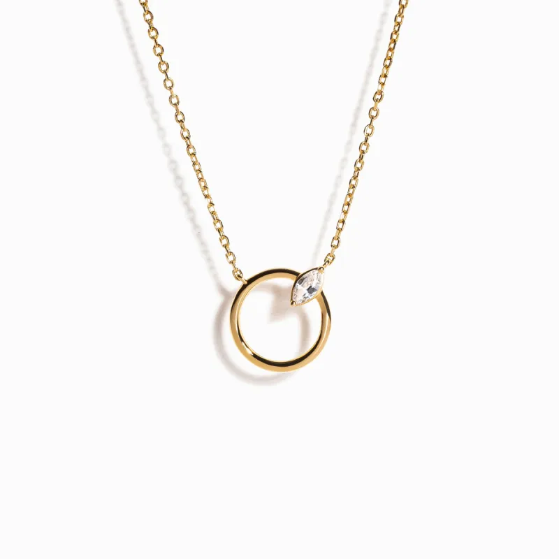 Marquise Cut White Sapphire Necklace / Vermeil sold by Nyrelle Jewelry
