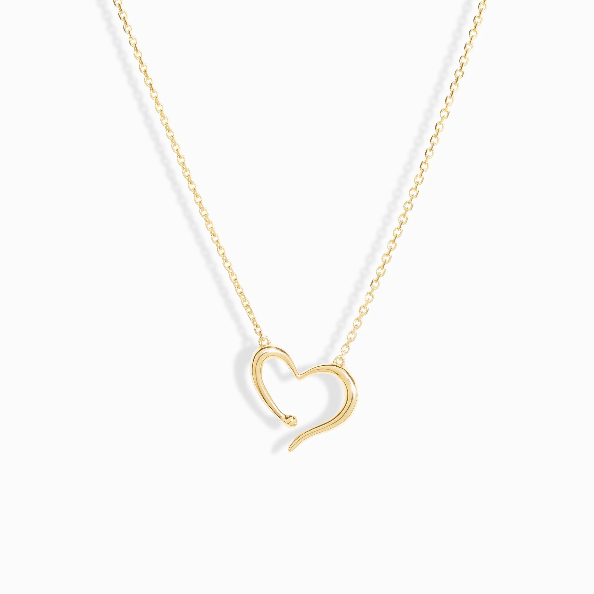 Open Heart Necklace / 9K and 18K Solid Gold sold by Nyrelle Jewelry