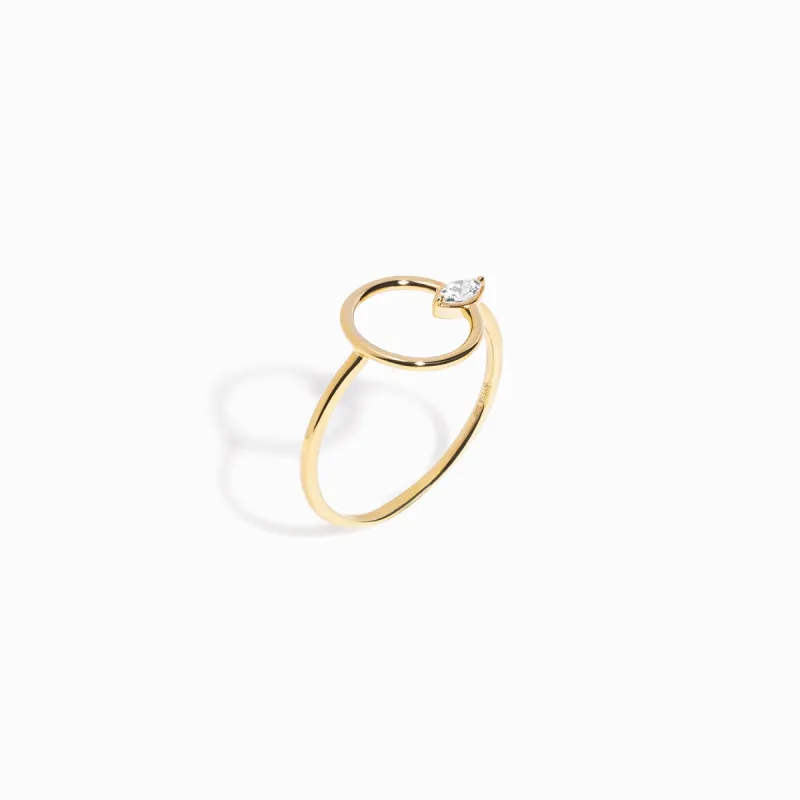 Marquise Cut White Sapphire Ring / Vermeil sold by Nyrelle Jewelry
