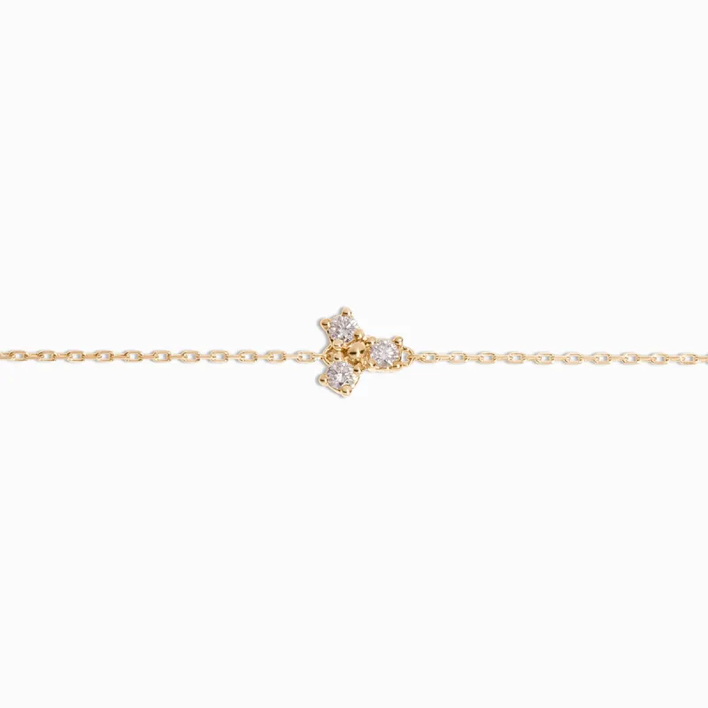 Diamond Trinity Bracelet / 9K and 18K Solid Gold sold by Nyrelle Jewelry