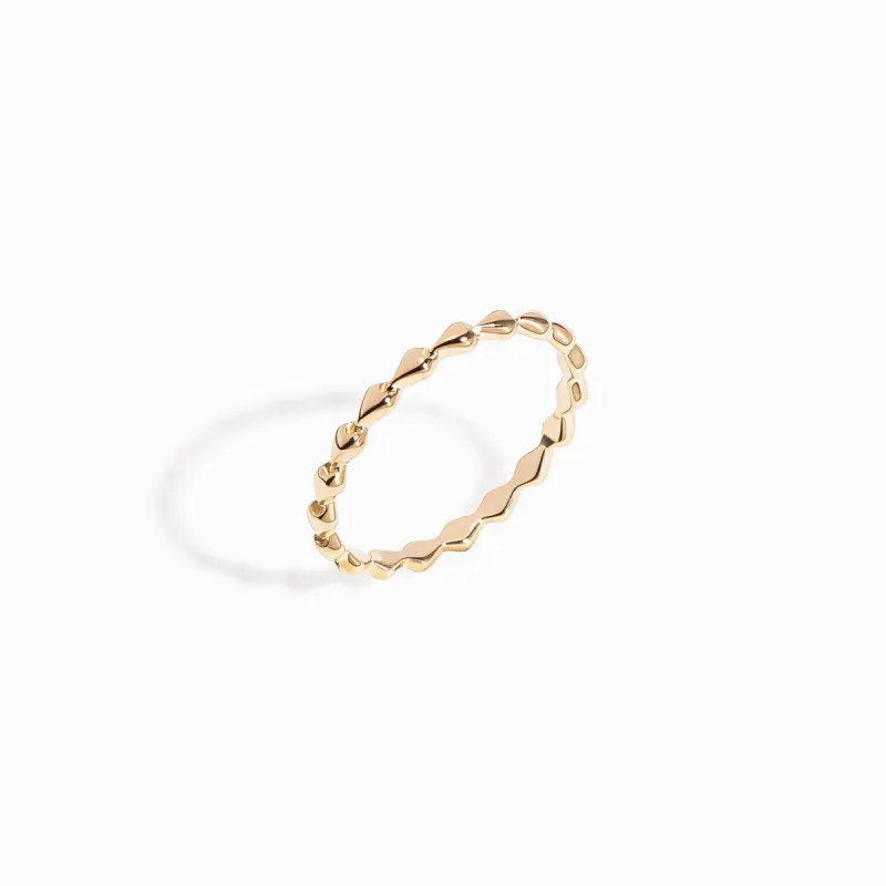 Studded Eternity Ring / 9K and 18K Solid Gold sold by Nyrelle Jewelry