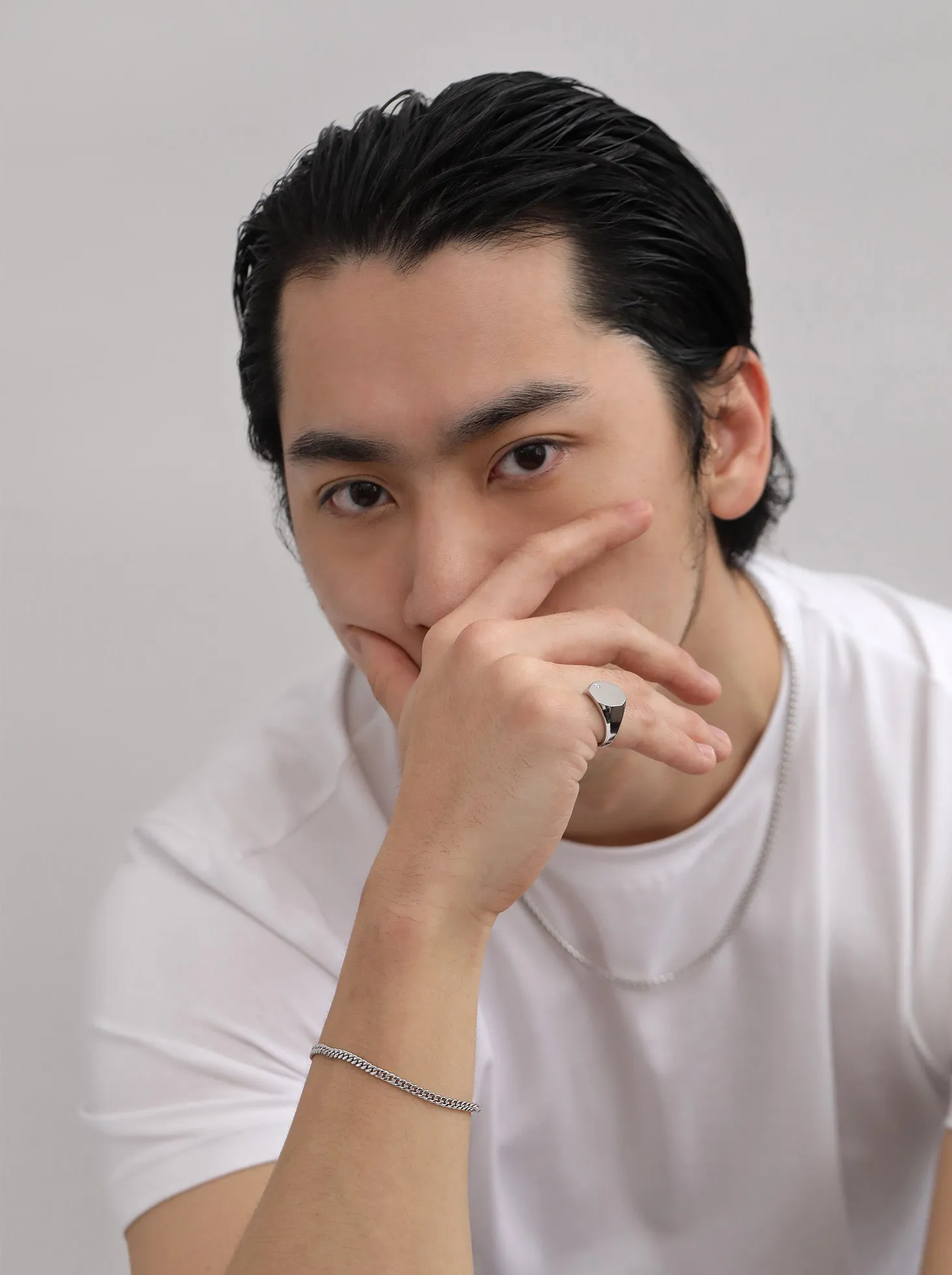 Omega Chain Bracelet (Men's) / 18K Solid White Gold sold by Nyrelle Jewelry product image thumbnail 5